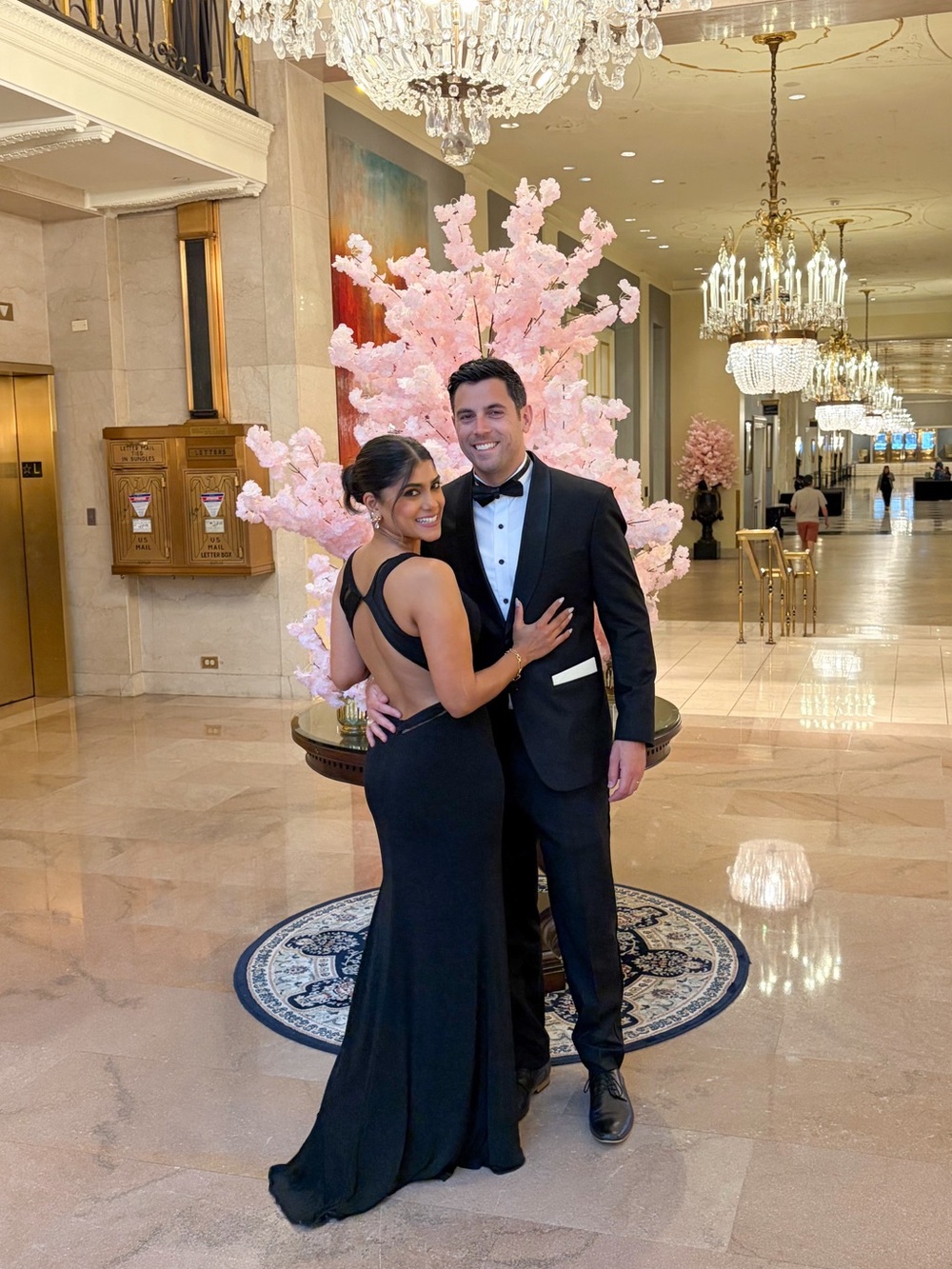 Elegant Black Evening Gown - Back Cutout Formal Dress ( shawl not included)